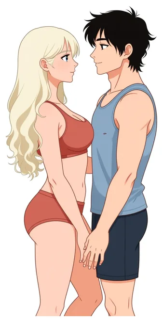 Two partners standing face to face, holding hands